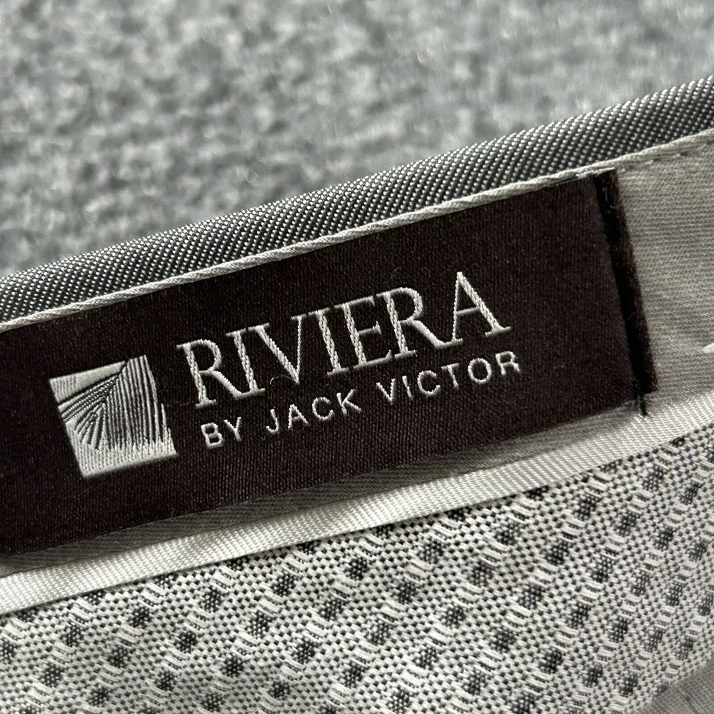 Riviera by‎ Jack Victor Pants Men 40 Kobe Grey Kid Mohair Wool Blend Unhemmed